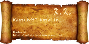 Kmetykó Katalin névjegykártya